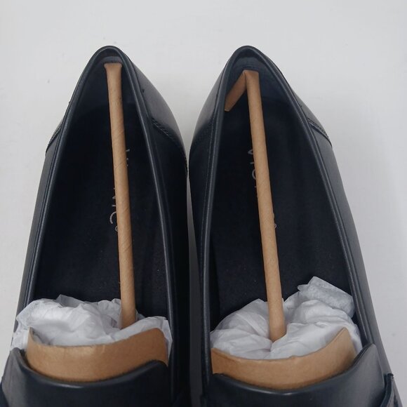 NEW Vionic Cheryl II Nappa Leather Black Loafers Size 12W Lug Sole Penny Loafers - Picture 11 of 11